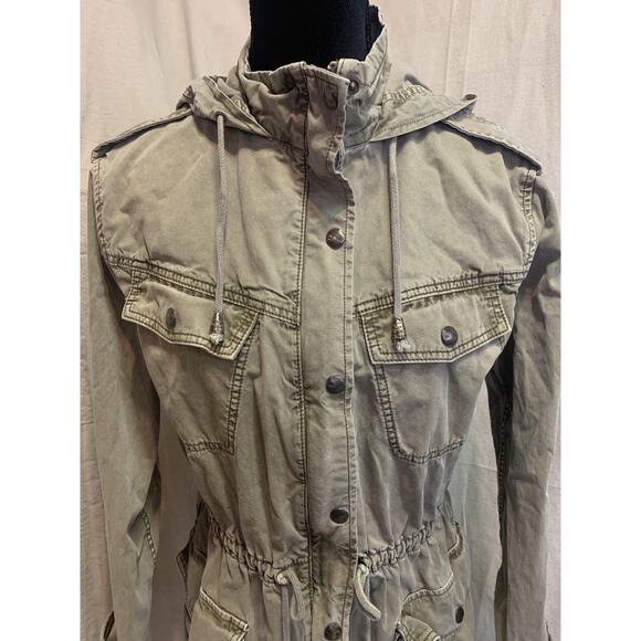 Aritzia Talula Jacket Womens Small Khaki Hooded Military Utility Cargo Coat - Picture 7 of 16